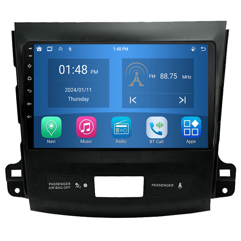RoverOne Car Stereo Radio Bluetooth CarPlay GPS Navigation for Mitsubishi Outlander 2 CW0W 2005-2011 for Citroen C-Crosser for Peugeot 4007 2007-2012
