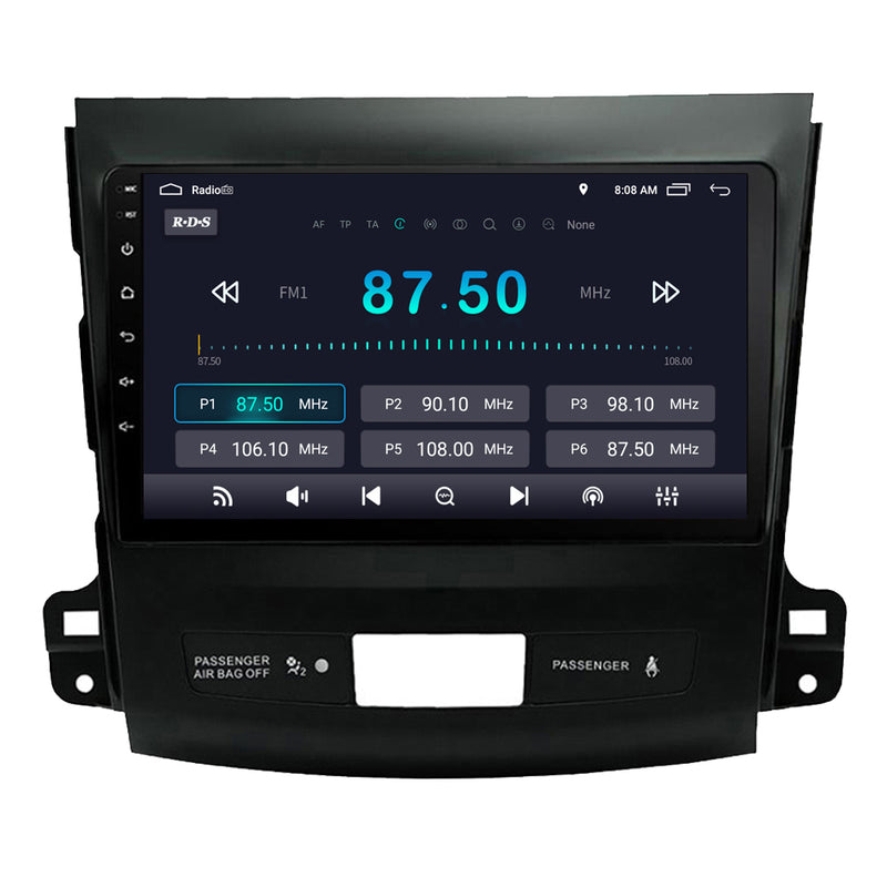 RoverOne Car Stereo Radio Bluetooth CarPlay GPS Navigation for Mitsubishi Outlander 2 CW0W 2005-2011 for Citroen C-Crosser for Peugeot 4007 2007-2012