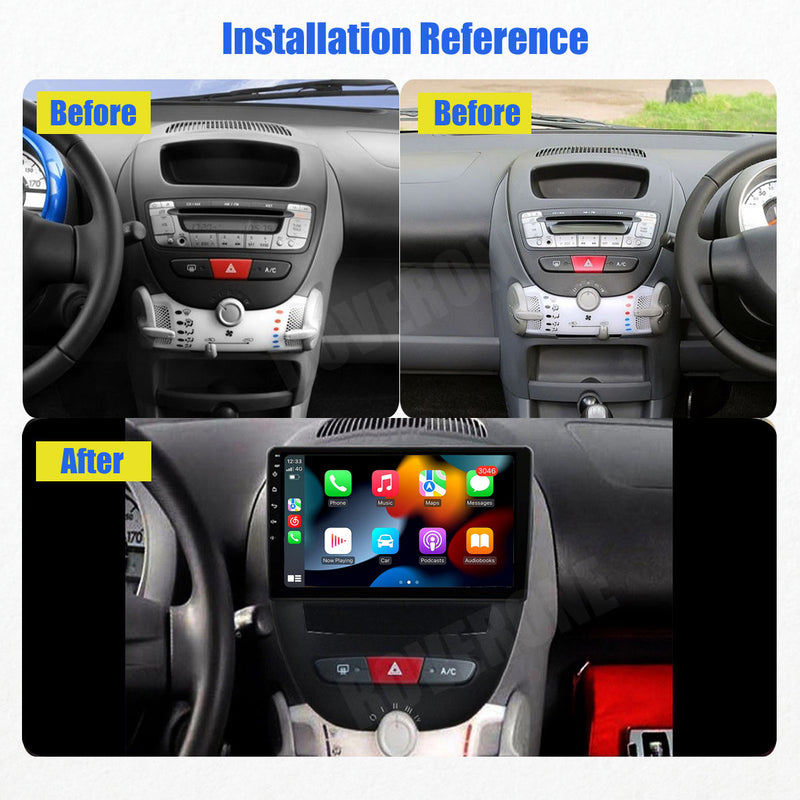 RoverOne Car Stereo Radio Bluetooth CarPlay GPS Navigation for Peugeot 107 for Toyota Aygo 2005 - 2014