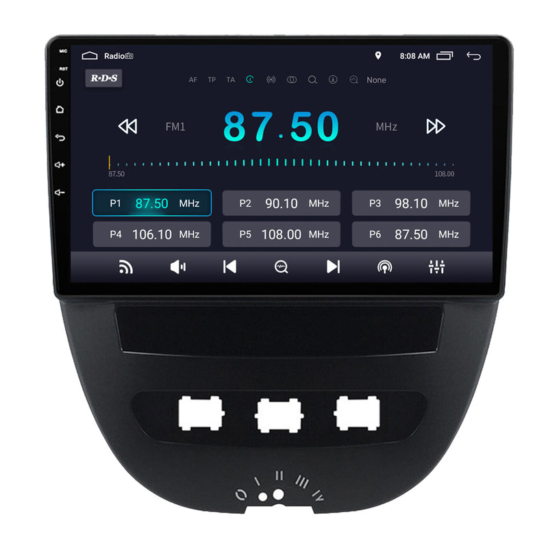 RoverOne Car Stereo Radio Bluetooth CarPlay GPS Navigation for Peugeot 107 for Toyota Aygo 2005 - 2014