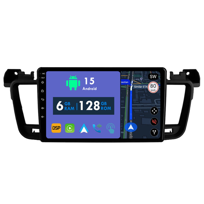RoverOne Car Stereo Radio Bluetooth CarPlay GPS Navigation for Peugeot 508 2011 - 2018