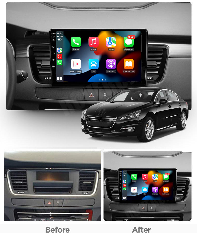 RoverOne Car Stereo Radio Bluetooth CarPlay GPS Navigation for Peugeot 508 2011 - 2018