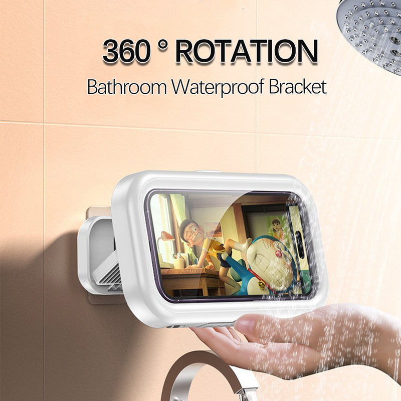 Waterproof Bathroom Phone Holder | 360° Rotation Touch Screen Wall Mount for All Phones