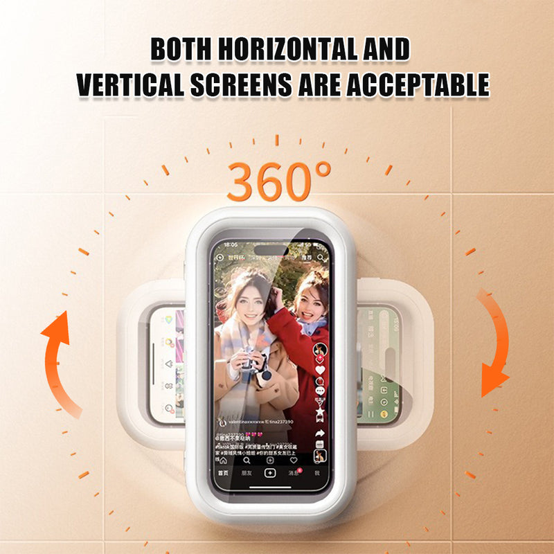 Waterproof Bathroom Phone Holder | 360° Rotation Touch Screen Wall Mount for All Phones