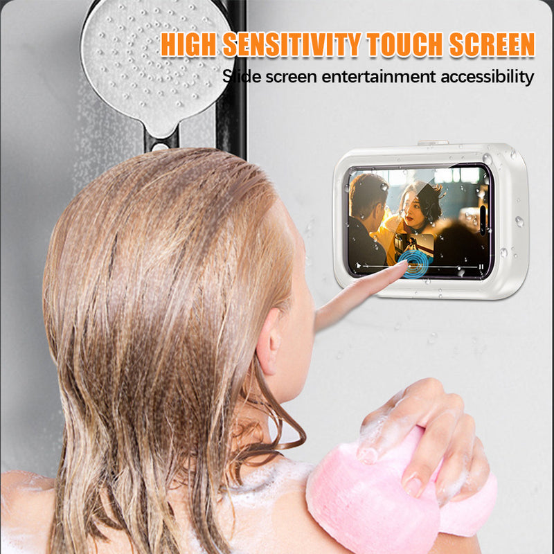 Waterproof Bathroom Phone Holder | 360° Rotation Touch Screen Wall Mount for All Phones