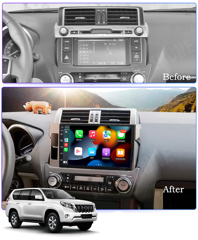 RoverOne Car Stereo Radio Bluetooth CarPlay GPS Navigation for Toyota Land Cruiser Prado 150 2013 - 2017