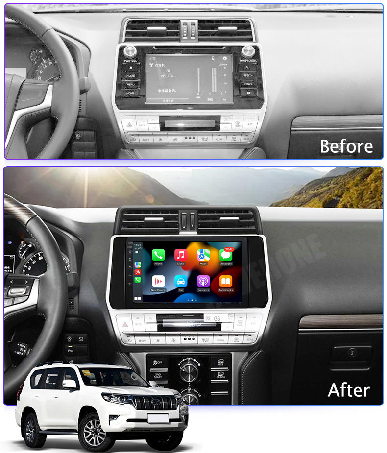 RoverOne Car Stereo Radio Bluetooth CarPlay GPS Navigation for Toyota Land Cruiser Prado 150 2018 - 2020