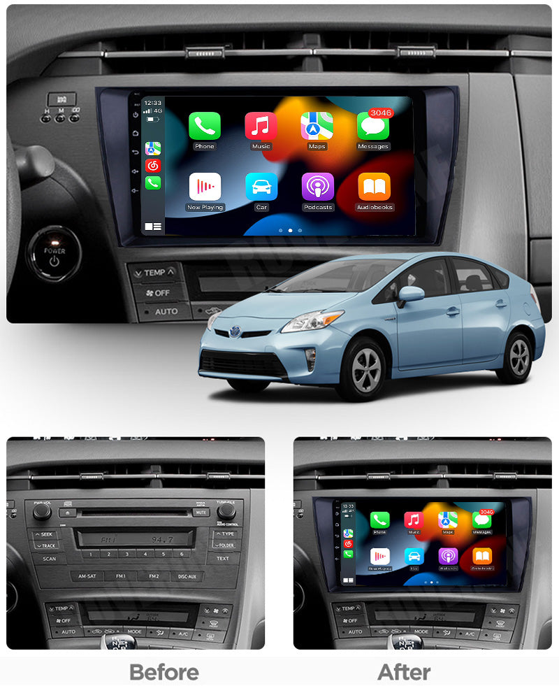 RoverOne Car Stereo Radio Bluetooth CarPlay GPS Navigation for Toyota Prius XW30 2009 - 2015