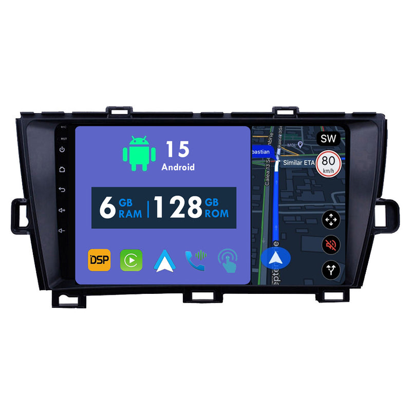 RoverOne Car Stereo Radio Bluetooth CarPlay GPS Navigation for Toyota Prius XW30 2009 - 2015
