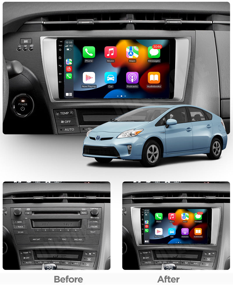 RoverOne Car Stereo Radio Bluetooth CarPlay GPS Navigation for Toyota Prius XW30 2009 - 2015