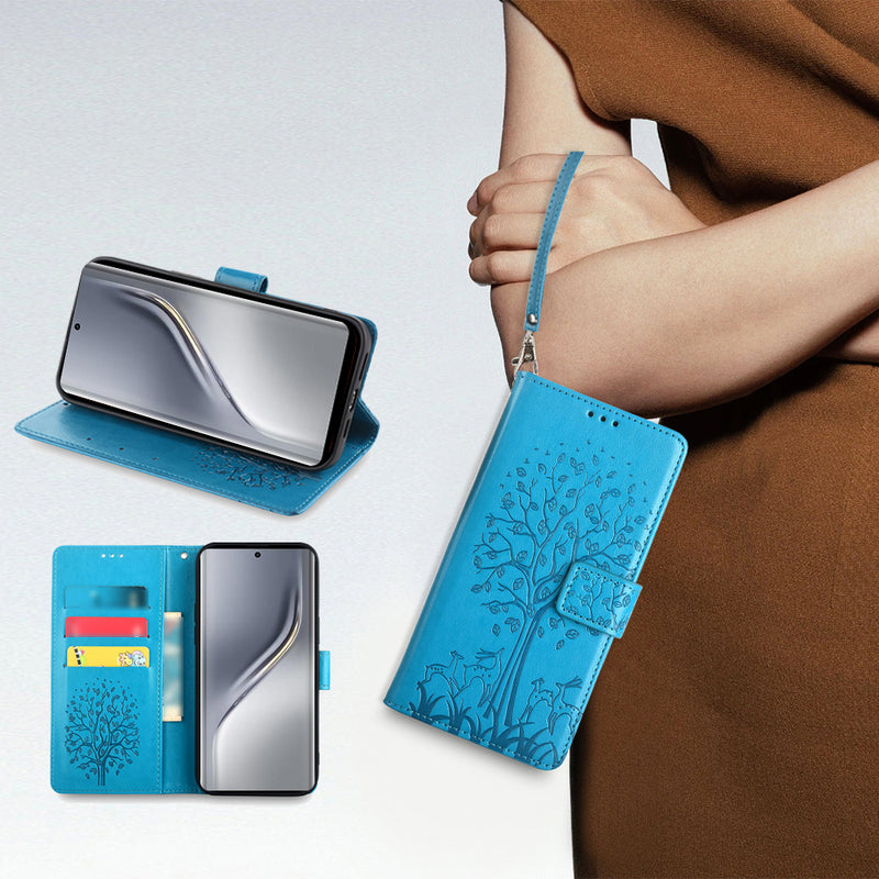 Wallet Leather Cover for Tecno Camon 50 Pro 4G/CN5c Case Card Slots Magnetic Closure Shockproof Cover with Hand