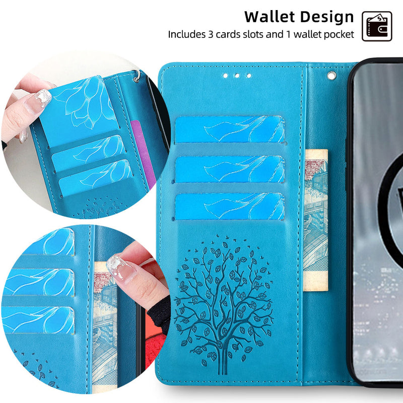 Wallet Leather Cover for Tecno Camon 50 Pro 4G/CN5c Case Card Slots Magnetic Closure Shockproof Cover with Hand