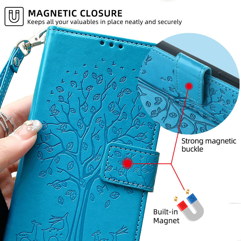 Wallet Leather Cover for Tecno Camon 50 Pro 4G/CN5c Case Card Slots Magnetic Closure Shockproof Cover with Hand