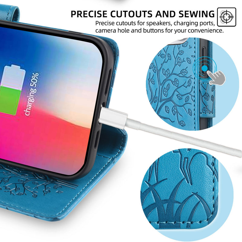 Wallet Leather Cover for Tecno Camon 50 Pro 4G/CN5c Case Card Slots Magnetic Closure Shockproof Cover with Hand