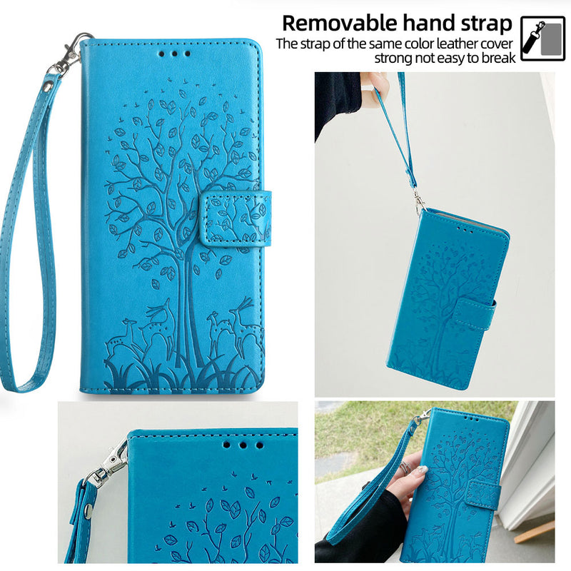 Wallet Leather Cover for Tecno Camon 50 Pro 4G/CN5c Case Card Slots Magnetic Closure Shockproof Cover with Hand