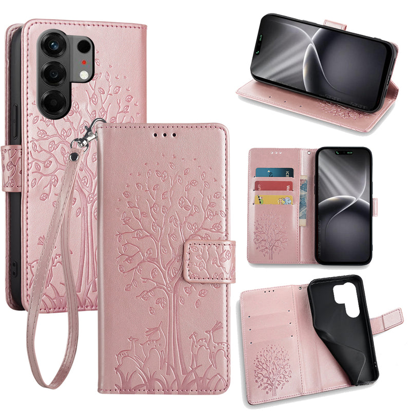 Wallet Leather Cover for Tecno Camon 50 4G/ CN5 Case Card Slots Magnetic Closure Shockproof Cover with Hand