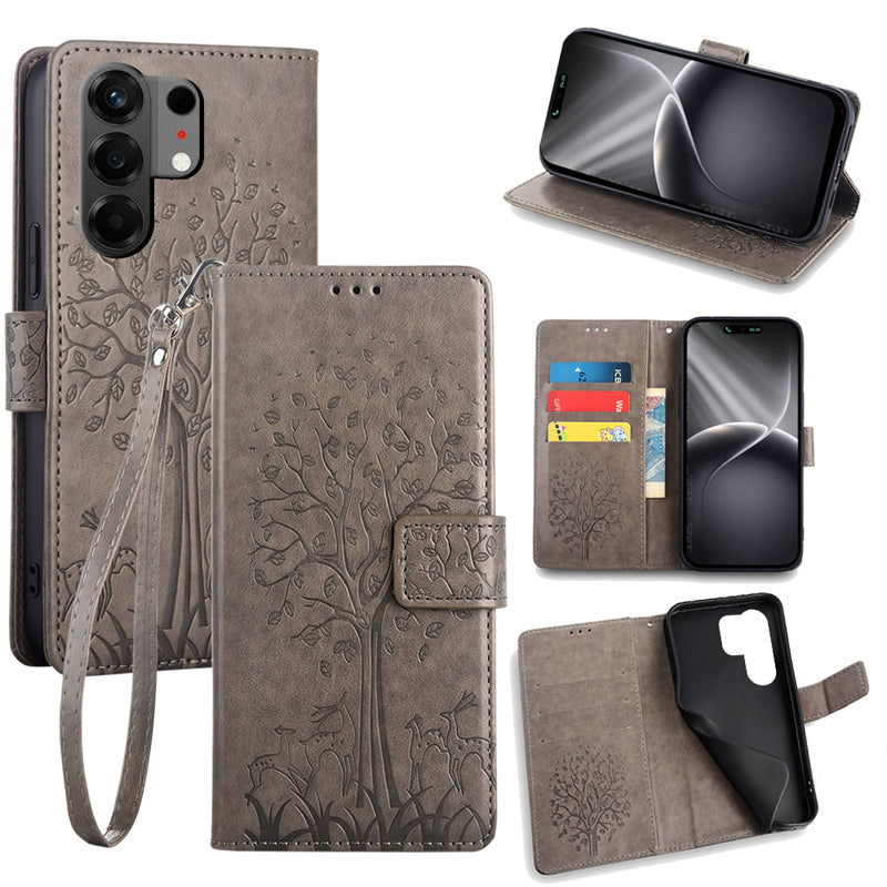 Wallet Leather Cover for Tecno Camon 50 4G/ CN5 Case Card Slots Magnetic Closure Shockproof Cover with Hand