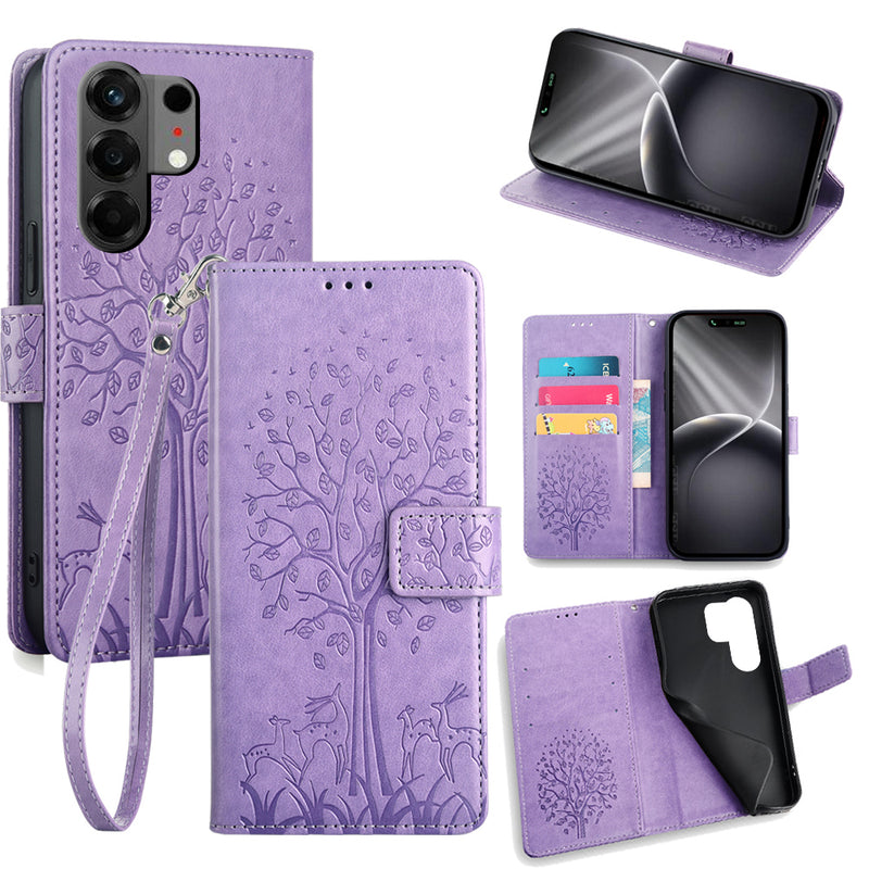 Wallet Leather Cover for Tecno Camon 50 4G/ CN5 Case Card Slots Magnetic Closure Shockproof Cover with Hand