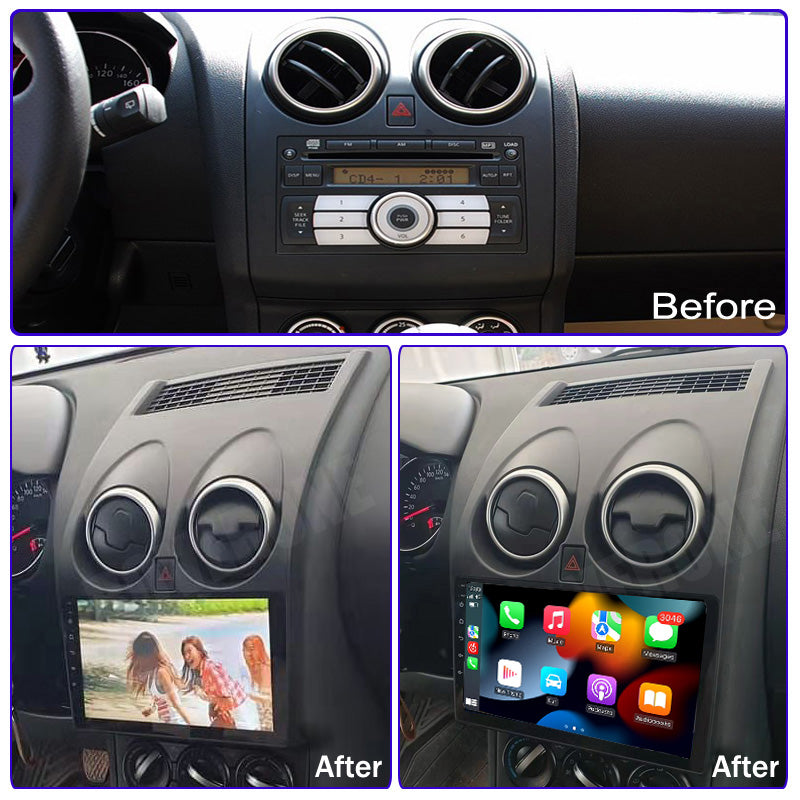 RoverOne Car Stereo Radio Bluetooth CarPlay GPS Navigation for Nissan Qashqai 1 J10 2006 - 2013