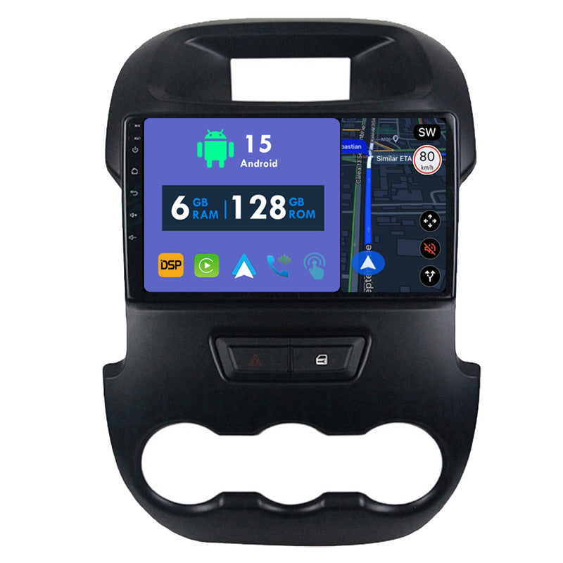 RoverOne Car Stereo Radio Bluetooth CarPlay GPS Navigation for Ford Ranger 2011 - 2016
