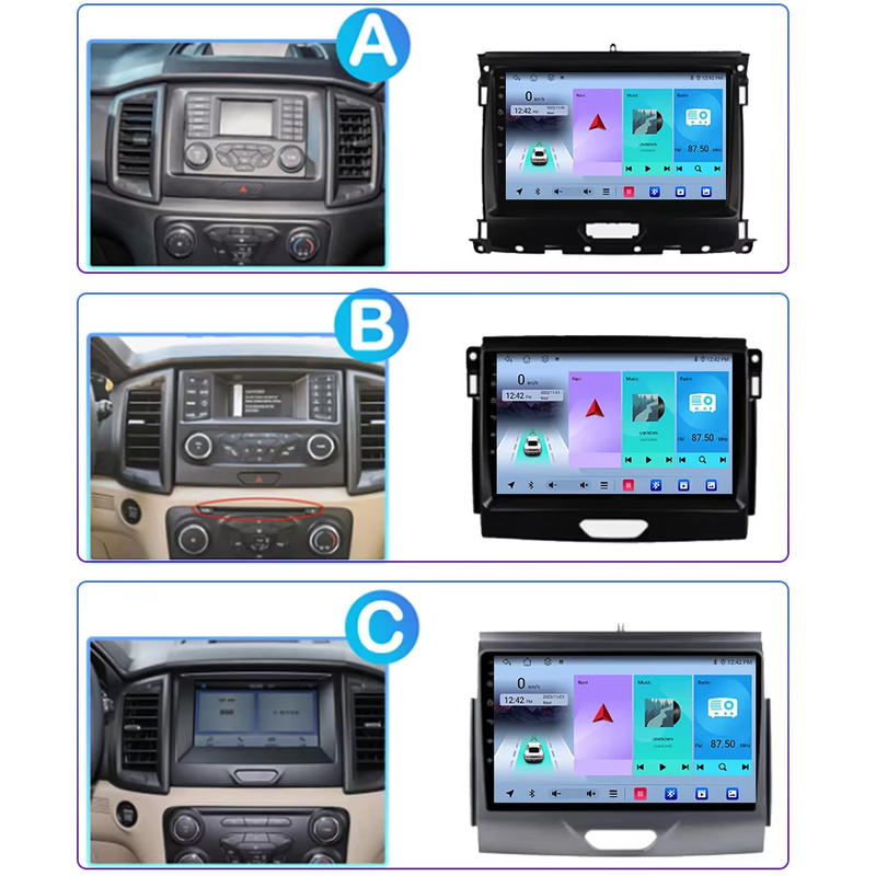 RoverOne Car Stereo Radio Bluetooth CarPlay GPS Navigation for Ford Ranger P703 2015 - 2022