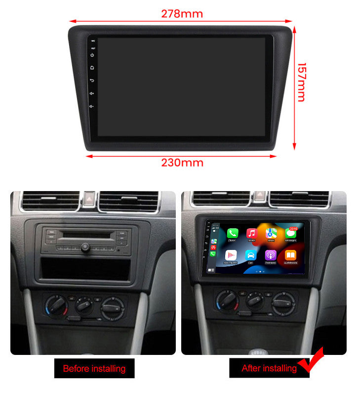 RoverOne Car Stereo Radio Bluetooth CarPlay GPS Navigation for Skoda Rapid 2013 - 2017