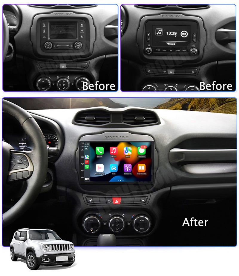RoverOne Car Stereo Radio Bluetooth CarPlay GPS Navigation for Jeep Renegade 2014 - 2018