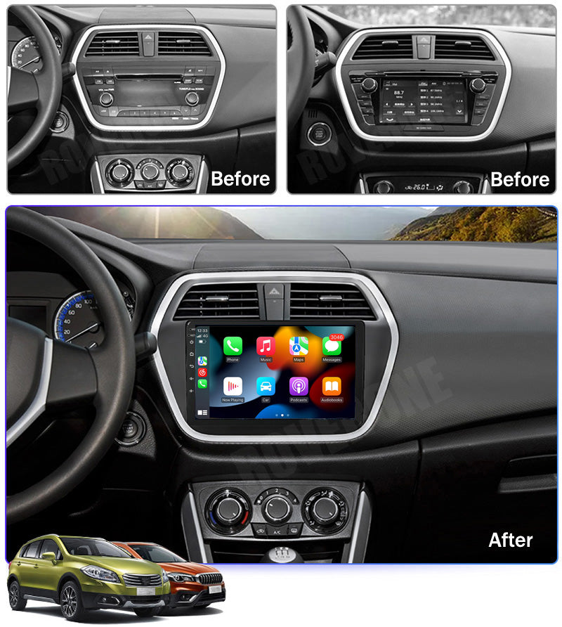RoverOne Car Stereo Radio Bluetooth CarPlay GPS Navigation for Suzuki SX4 2 S-Cross 2012 - 2016