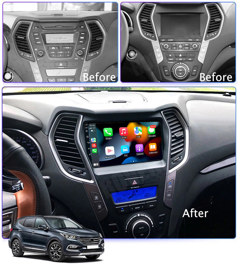 RoverOne Car Stereo Radio Bluetooth CarPlay GPS Navigation for Hyundai Santa Fe 3 2013 - 2016