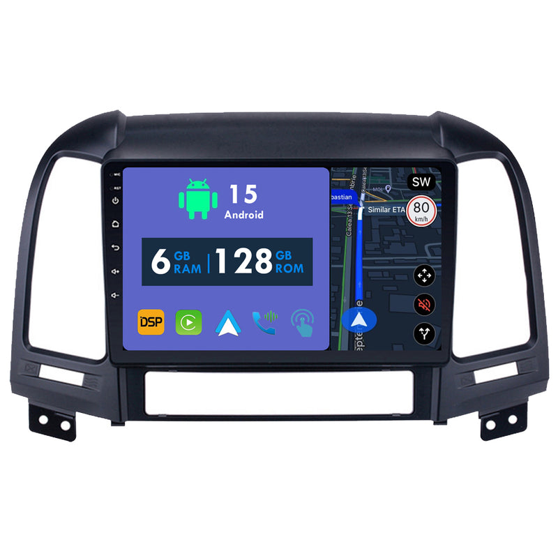 RoverOne Car Stereo Radio Bluetooth CarPlay GPS Navigation for Hyundai Santa Fe 2 2006 - 2012