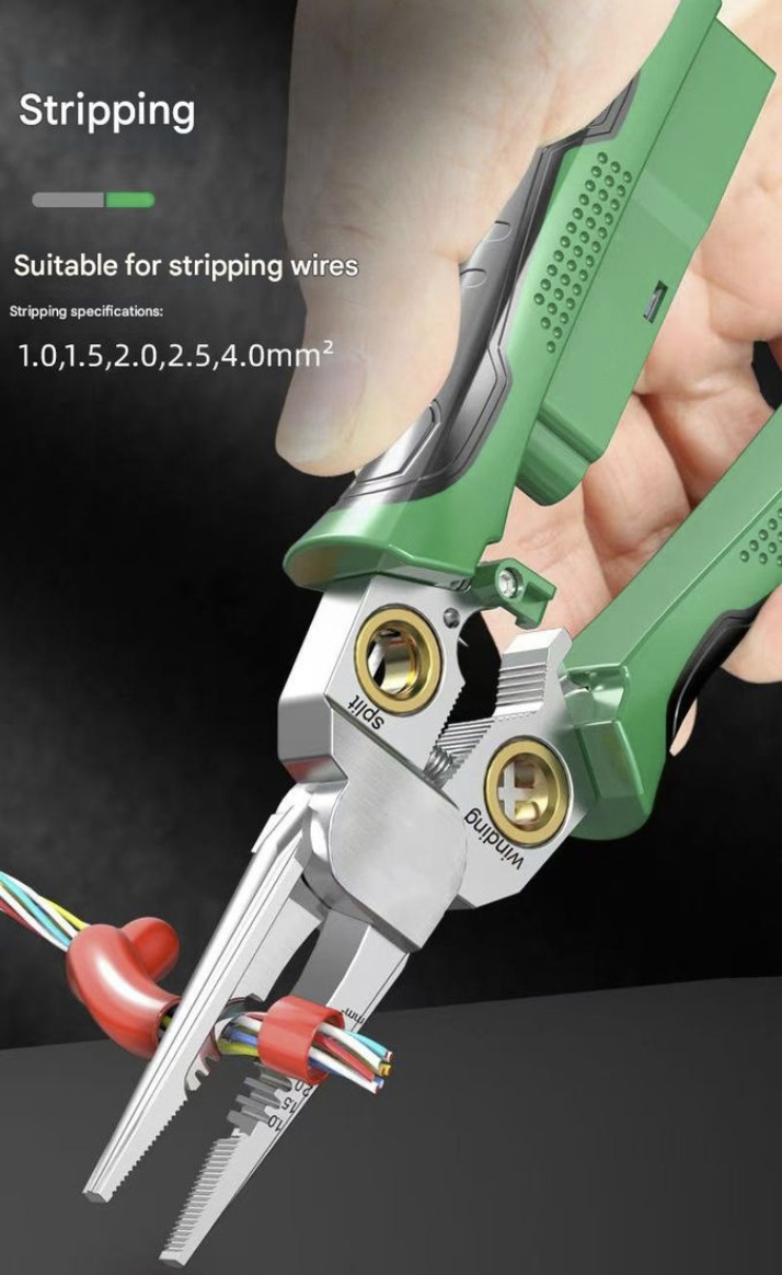 Stainless steel 8-in-1 Multi-function wire Stripper with Electrical Tester