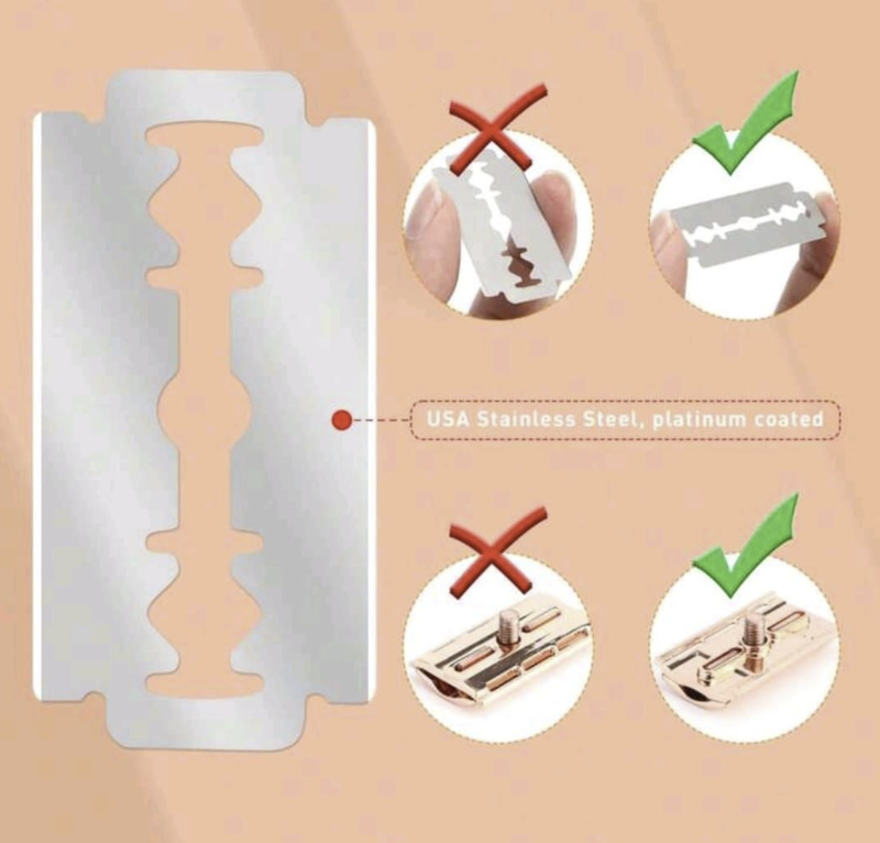 Safety Razor Double-Edge & Reusable + 10 Blades