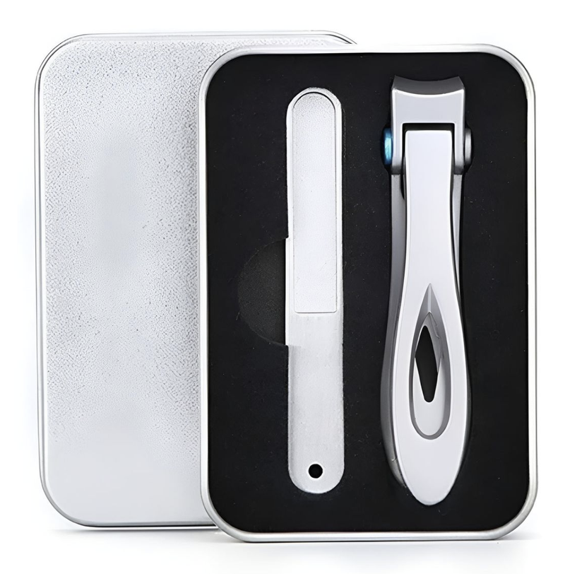 2cm Steel Wide Jaw Nail Clippers for Thick Nails with Storage Box - Silver