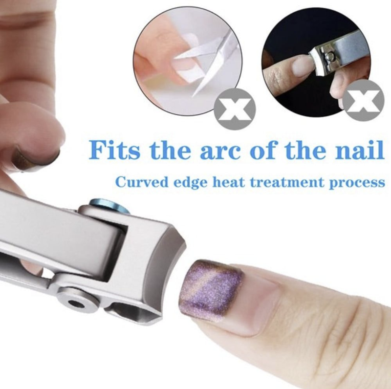 2cm Steel Wide Jaw Nail Clippers for Thick Nails with Storage Box - Silver