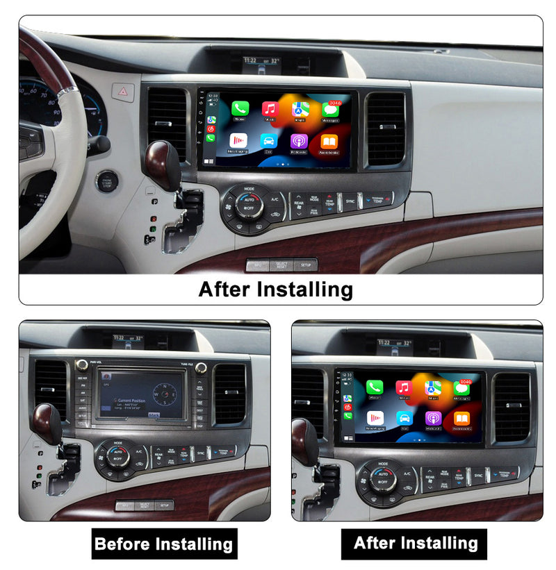 RoverOne Car Stereo Radio Bluetooth CarPlay GPS Navigation for Toyota Sienna 2 II XL20 2003 - 2010