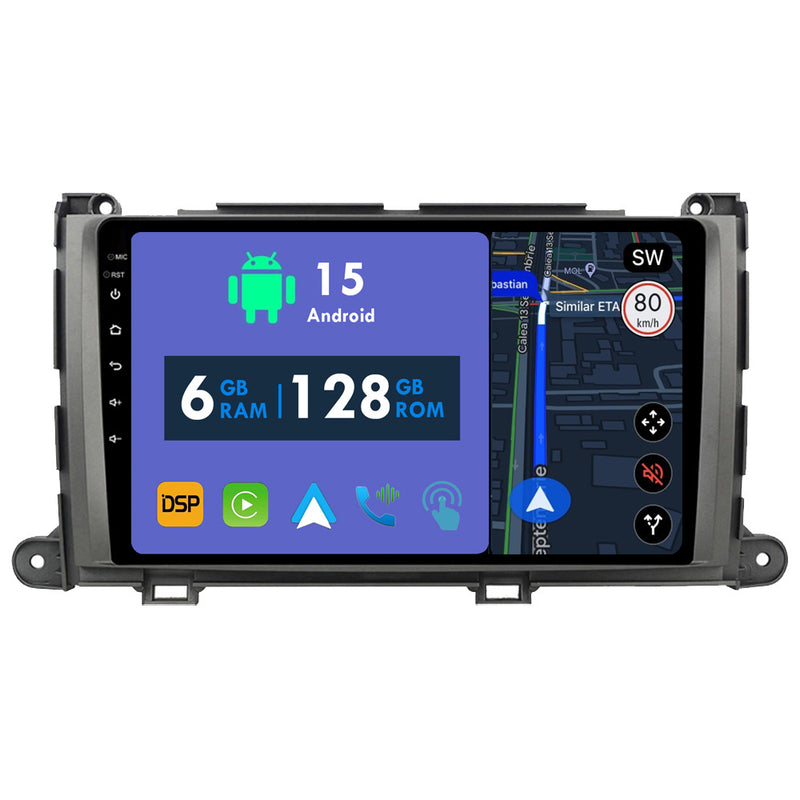 RoverOne Car Stereo Radio Bluetooth CarPlay GPS Navigation for Toyota Sienna 3 XL30 2010 - 2014