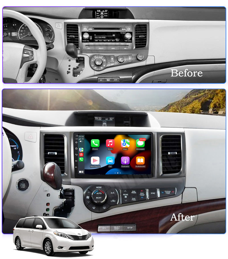 RoverOne Car Stereo Radio Bluetooth CarPlay GPS Navigation for Toyota Sienna 3 XL30 2010 - 2014