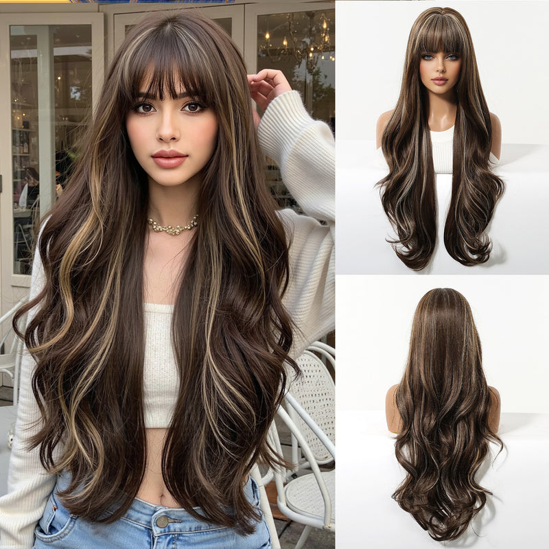 Stylish, Voluminous Long Curly Wig For Woman (Full-Head Style)