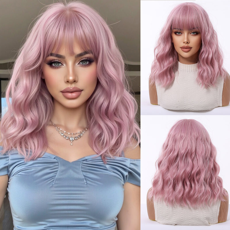 Cute Bob-Style Short Curly Wig with Matte Finish and Heat-Resistant Fibers