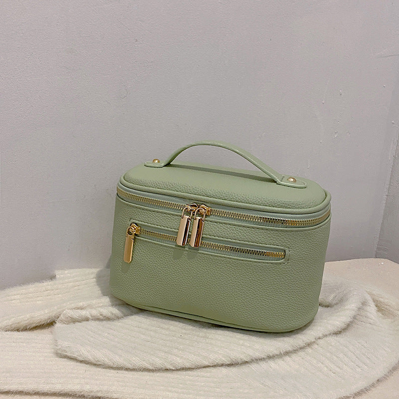 Large-Capacity Solid-Color Versatile Toiletry Bag and Cosmetic Organizer