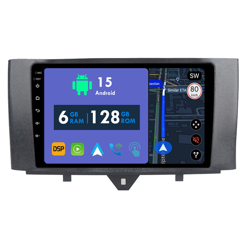 RoverOne Car Stereo Radio Bluetooth CarPlay GPS Navigation for Mercedes Benz Smart For two  2011 - 2015