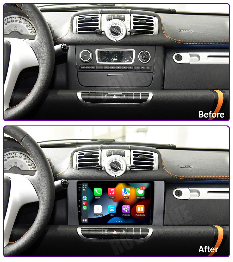 RoverOne Car Stereo Radio Bluetooth CarPlay GPS Navigation for Mercedes Benz Smart For two  2011 - 2015