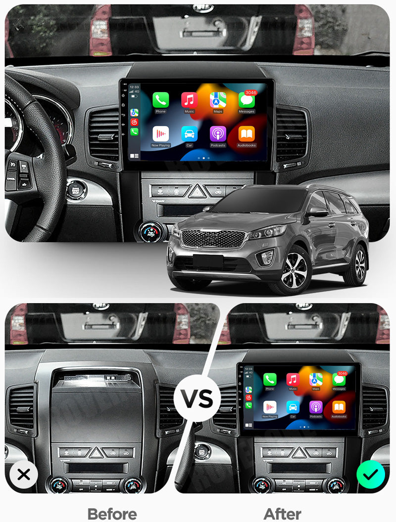 RoverOne Car Stereo Radio Bluetooth CarPlay GPS Navigation for Kia Sorento 2 XM 2009 - 2012