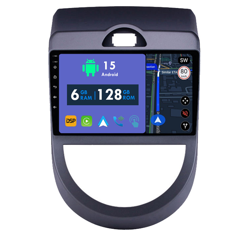 RoverOne Car Stereo Radio Bluetooth CarPlay GPS Navigation for Kia Soul 1 AM 2008 - 2011
