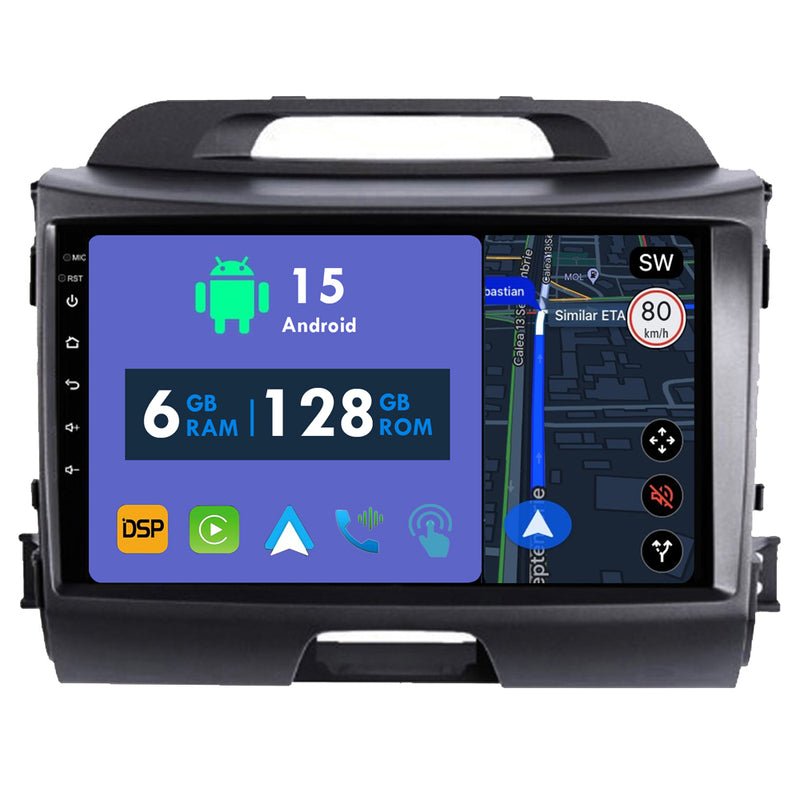 RoverOne Car Stereo Radio Bluetooth CarPlay GPS Navigation for Kia Sportage 3 SL 2010 - 2016