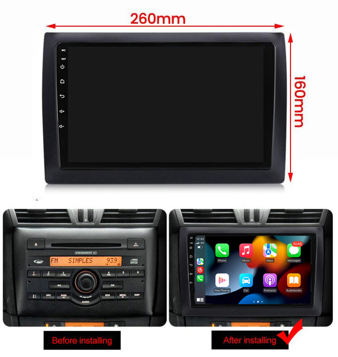RoverOne Car Stereo Radio Bluetooth CarPlay GPS Navigation for Fiat Stilo 2002 - 2010