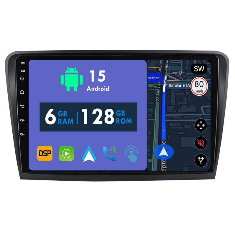 RoverOne Car Stereo Radio Bluetooth CarPlay GPS Navigation for Skoda Superb 2 B6 2008 - 2015