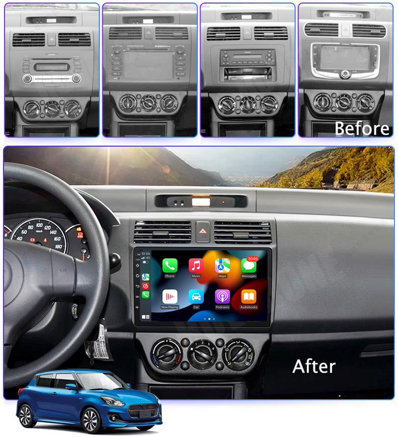 RoverOne Car Stereo Radio Bluetooth CarPlay GPS Navigation for Suzuki Swift 3 2003 - 2010