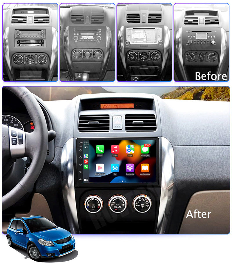 RoverOne Car Stereo Radio Bluetooth CarPlay GPS Navigation for Suzuki SX4 1 2006 - 2014 for Fiat Sedici 189 2005 - 2014