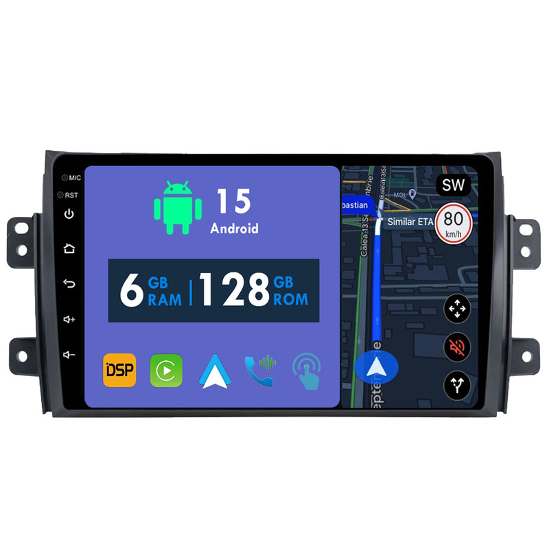 RoverOne Car Stereo Radio Bluetooth CarPlay GPS Navigation for Suzuki SX4 1 2006 - 2014 for Fiat Sedici 189 2005 - 2014
